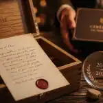 Cadeau mariage inoubliable : coffret et vin gravé, main et médaille