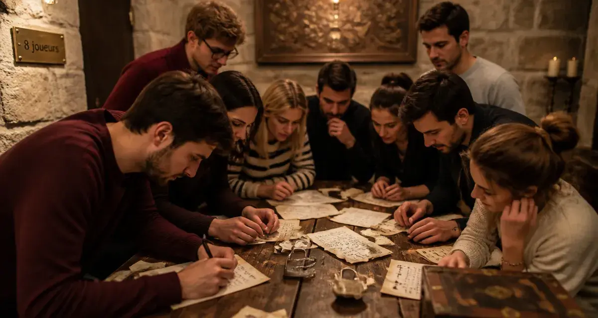 Escape game paris 8 joueurs en salle unique, groupe de huit