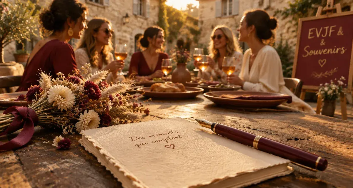 Activités EVJF : carnet bordeaux et brunch privatif au golden hour